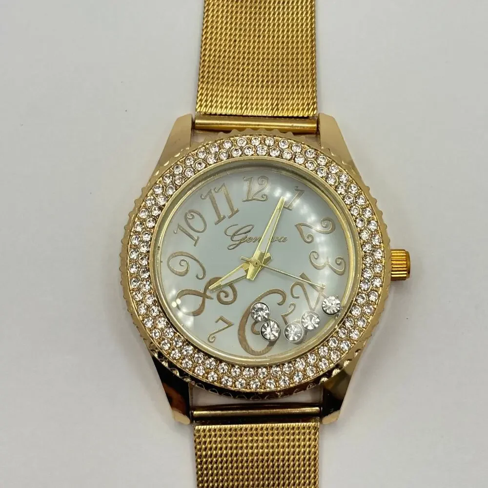 Y2K Gold Crystal Men's Watch